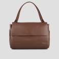 Taylor shoulder bag in dark brown hammered leather
