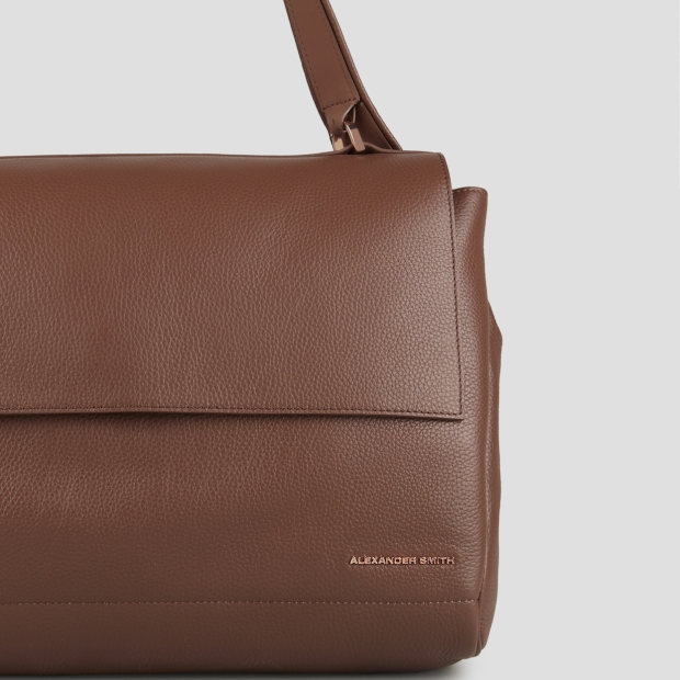 Sneakers Alexander Smith taylor shoulder bag in dark brown hammered leather - 4