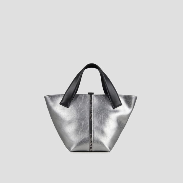 Sneakers Alexander Smith lauren small handbag with shoulder strap in dark silver laminated leather - 3