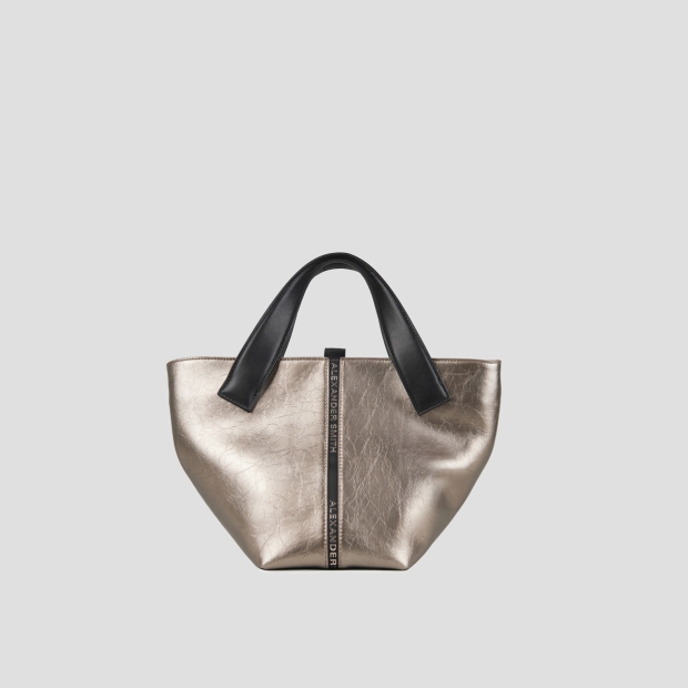 Sneakers Alexander Smith lauren small handbag with shoulder strap in dark gold laminated leather - 3