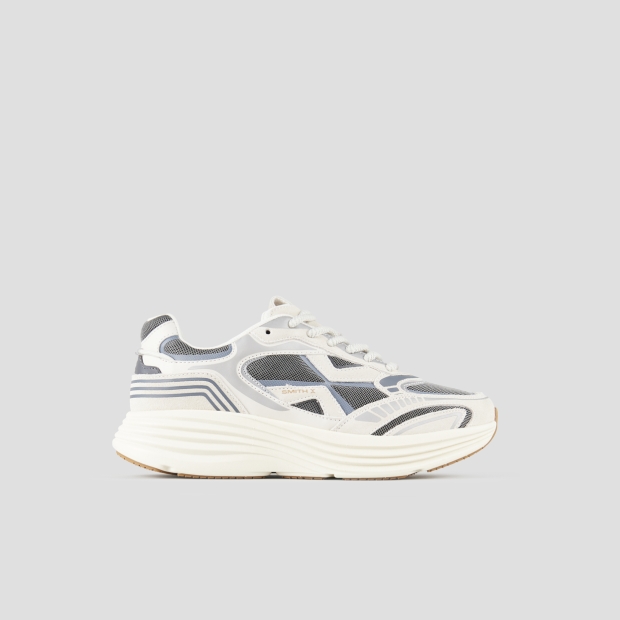 Sneakers Alexander Smith storm man in white leather and grey mesh - 1