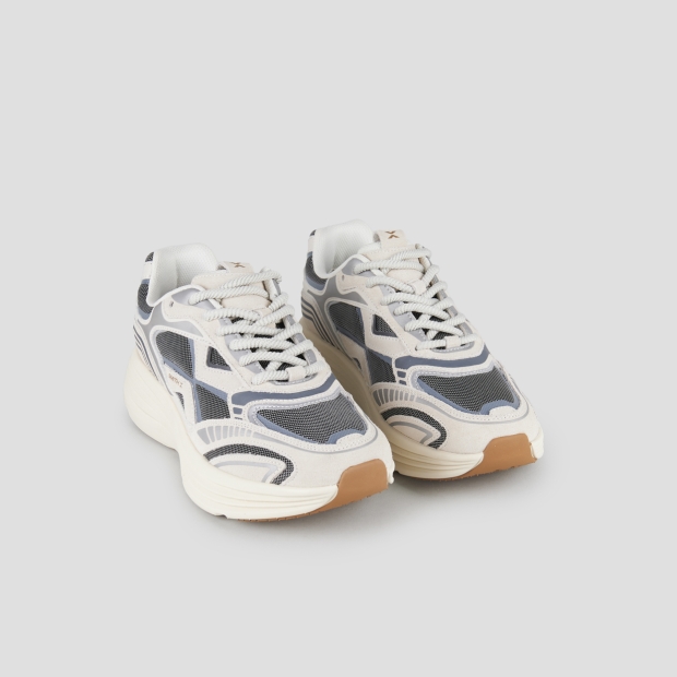 Sneakers Alexander Smith storm man in white leather and grey mesh - 4