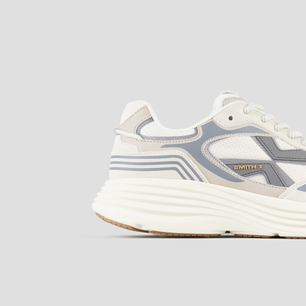 Sneakers Alexander Smith storm man in white leather and mesh with grey details - 3