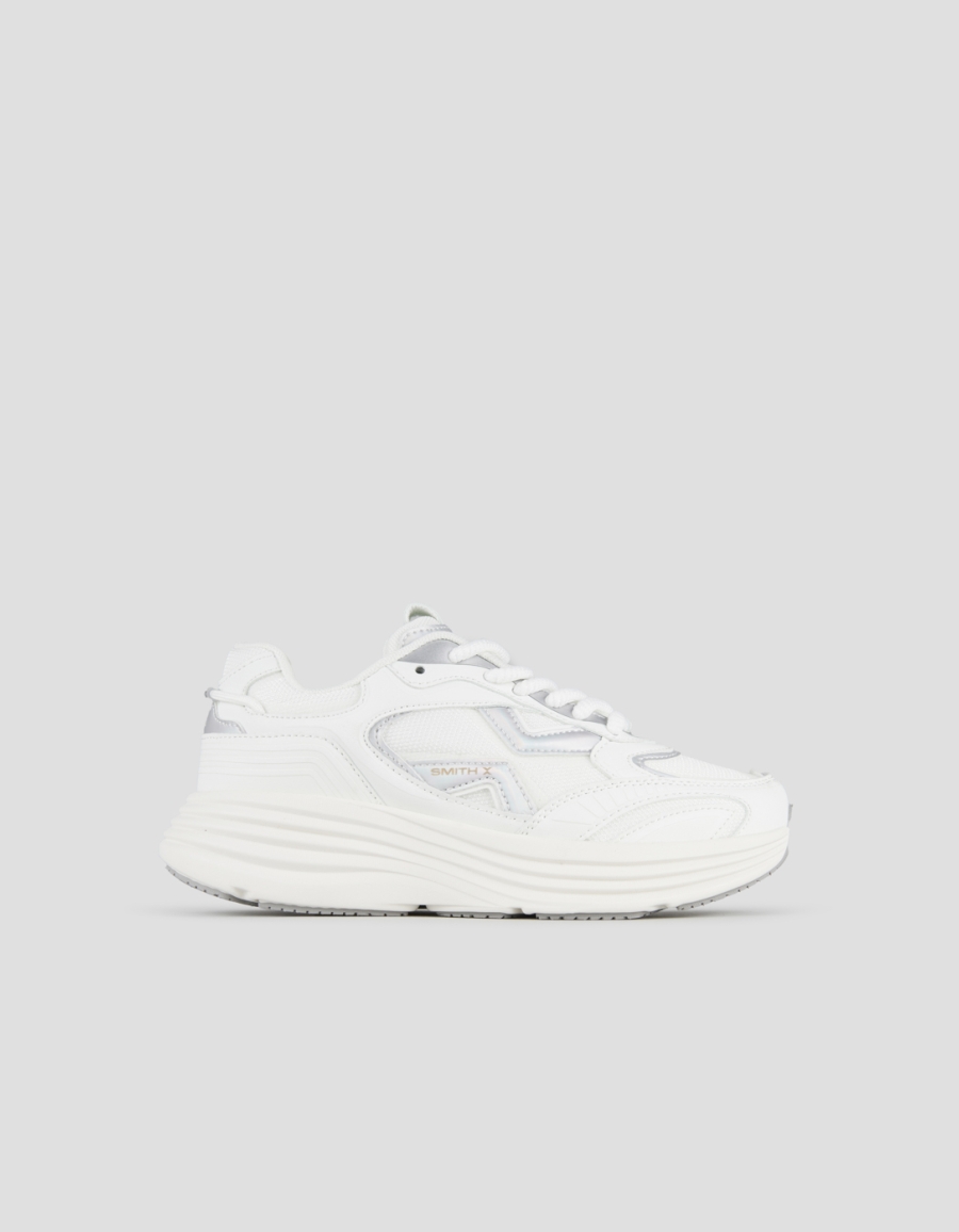 Sneakers Alexander Smith storm woman in white leather and mesh with iridescent details - 1