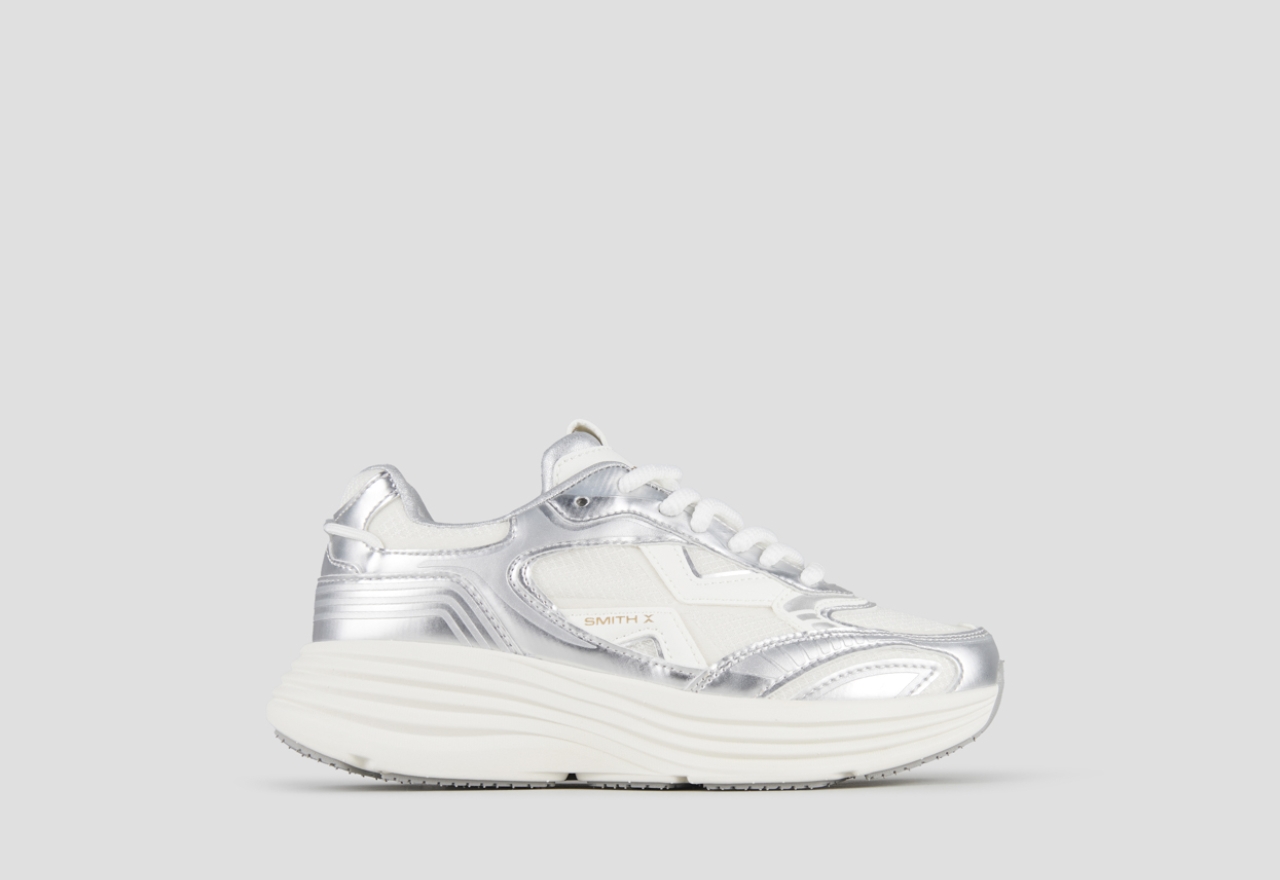 Sneakers Alexander Smith storm woman in silver laminated leather and mesh - 1