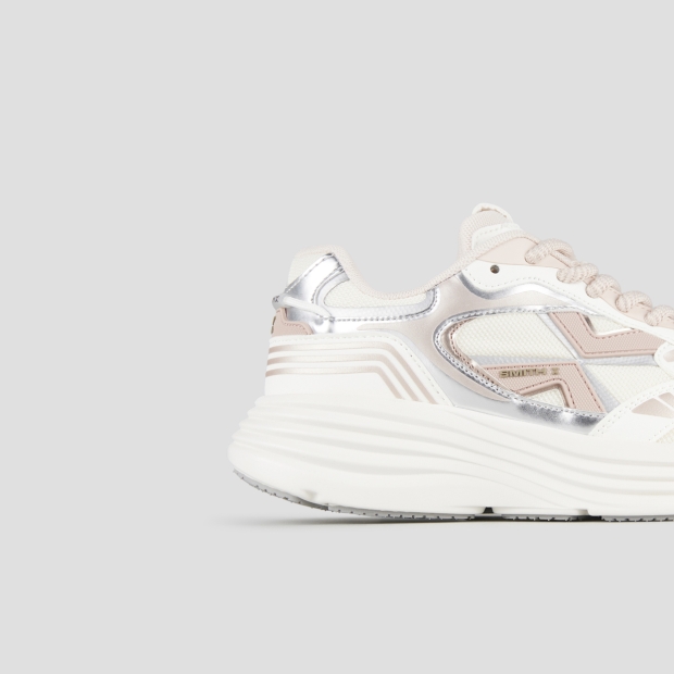 Sneakers Alexander Smith storm woman in white and pink leather and mesh - 3