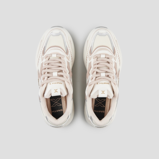 Sneakers Alexander Smith storm woman in white and pink leather and mesh - 6