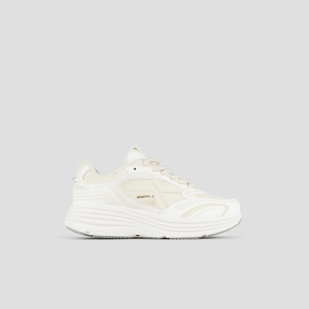 Sneakers Alexander Smith storm woman in white leather and light yellow mesh - 1