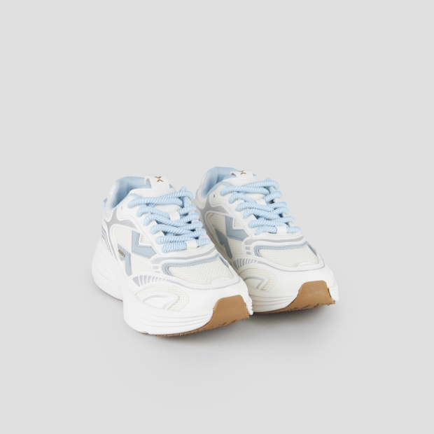 Sneakers Alexander Smith storm woman in white leather and mesh with azure details - 4
