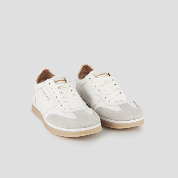 Sneakers Alexander Smith thames woman in white leather and grey suede - 4