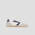 Thames Man in white leather, grey suede and blue logo