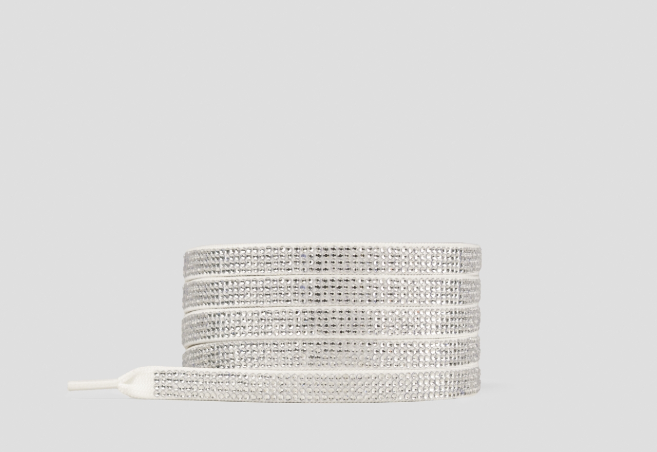 Sneakers Alexander Smith white laces in full gold strass for women - 1