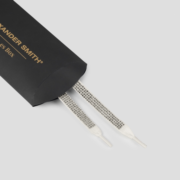 Sneakers Alexander Smith white laces in full gold strass for women - 3