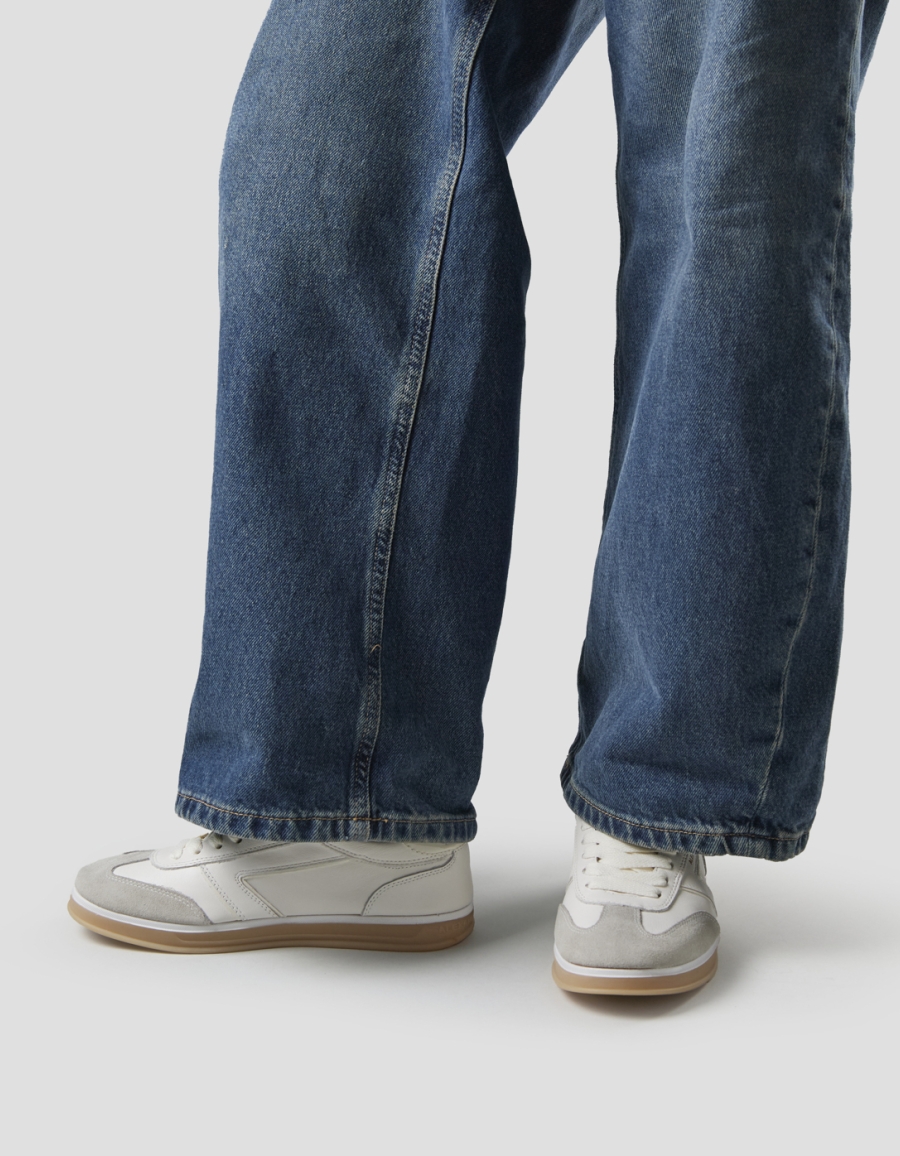 Sneakers Alexander Smith thames woman in white leather and grey suede - 2