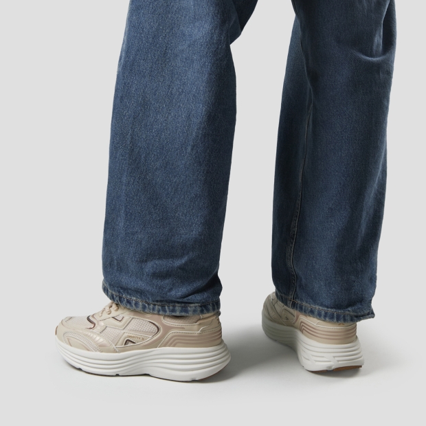 Sneakers Alexander Smith storm woman in beige leather and mesh - 2