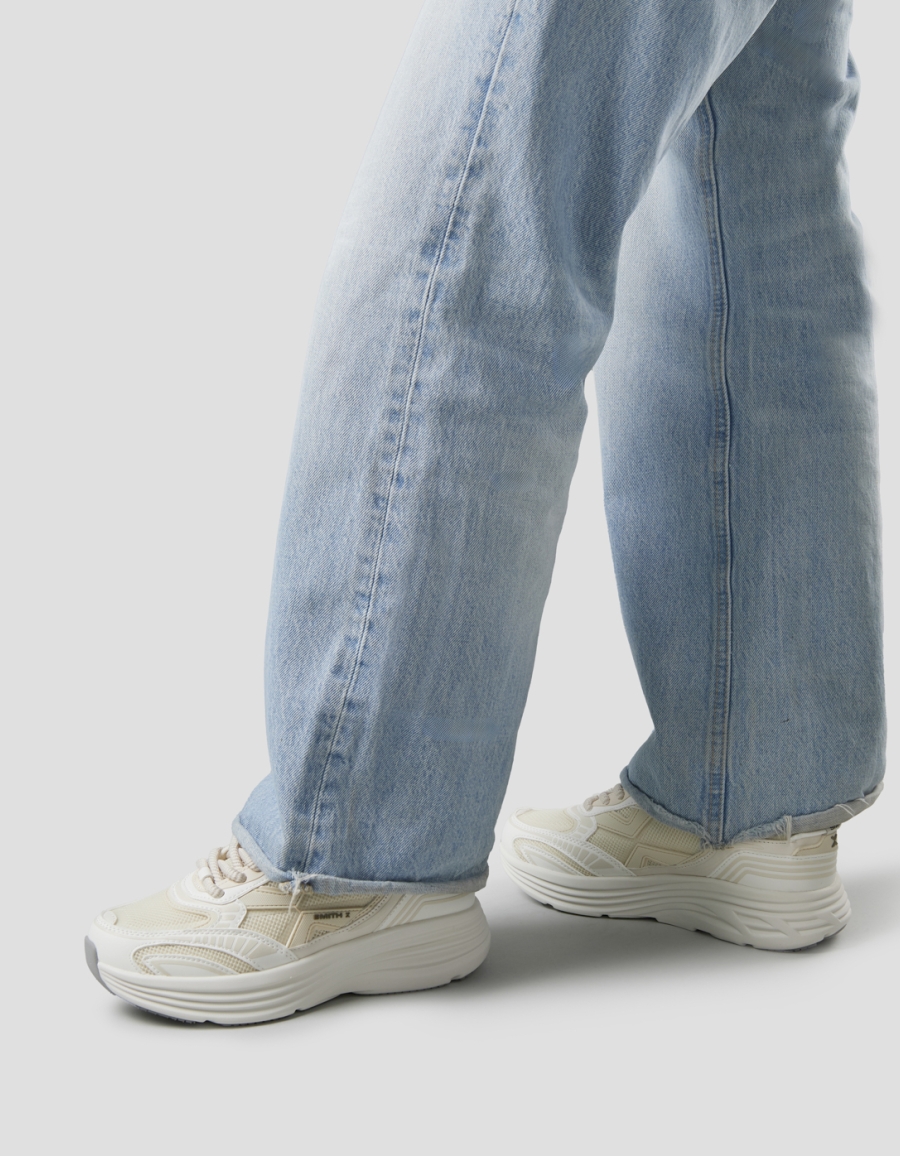 Sneakers Alexander Smith storm woman in white leather and light yellow mesh - 2