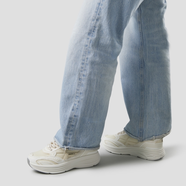 Sneakers Alexander Smith storm woman in white leather and light yellow mesh - 2