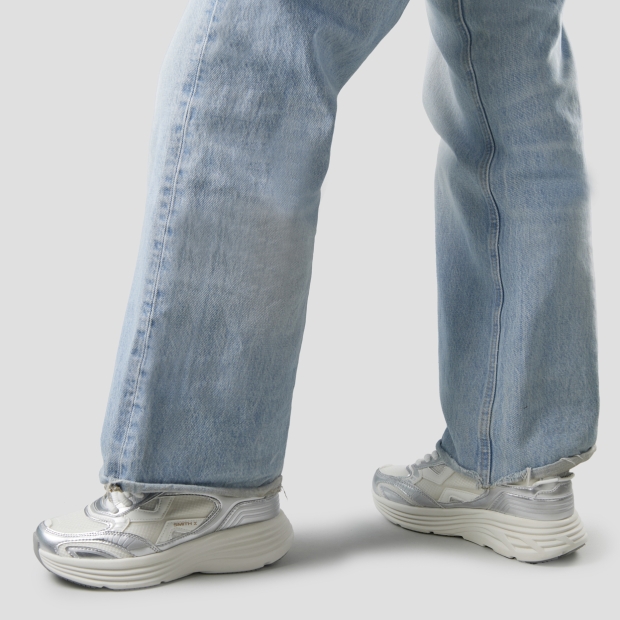 Sneakers Alexander Smith storm woman in silver laminated leather and mesh - 2