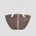 Lauren Large shoulder bag in brown raffia and woven handle
