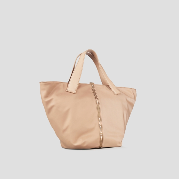 Sneakers Alexander Smith lauren medium handbag with shoulder strap in beige nylon - 3