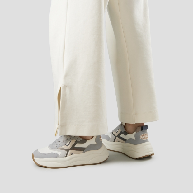 Sneakers Alexander Smith horizon woman in white leather and grey suede details - 2