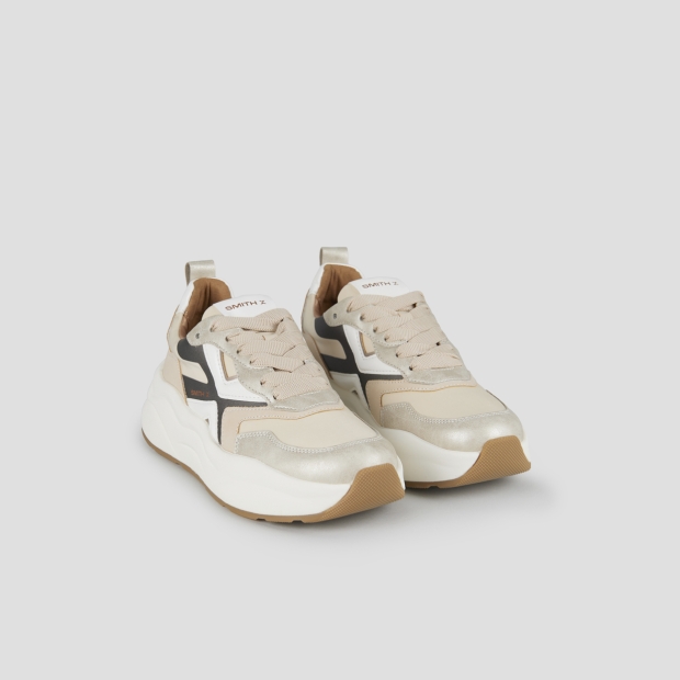 Sneakers Alexander Smith horizon woman in beige nylon and platinum laminated - 4