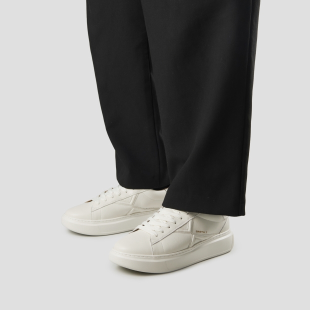 Sneakers Alexander Smith college man in white leather - 2