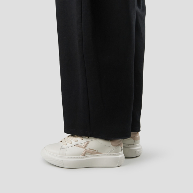 Sneakers Alexander Smith college woman in white with pink logo and back - 2