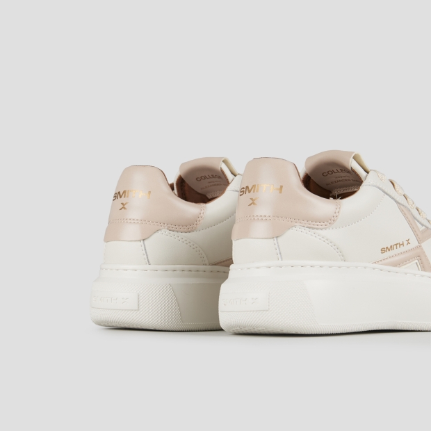 Sneakers Alexander Smith college woman in white with pink logo and back - 5