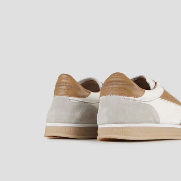 Sneakers Alexander Smith thames man in white leather, grey suede and sand logo - 5
