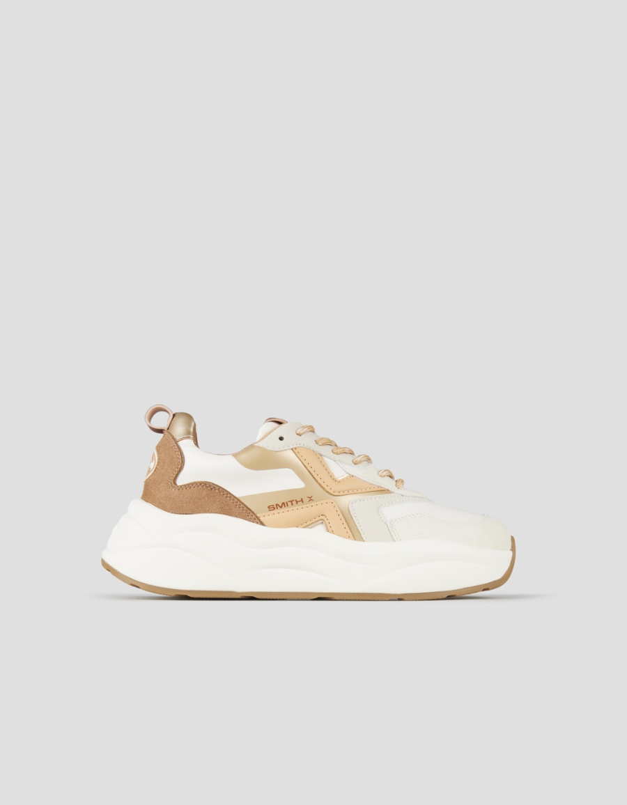 Sneakers Alexander Smith horizon woman in white with brown suede details - 1