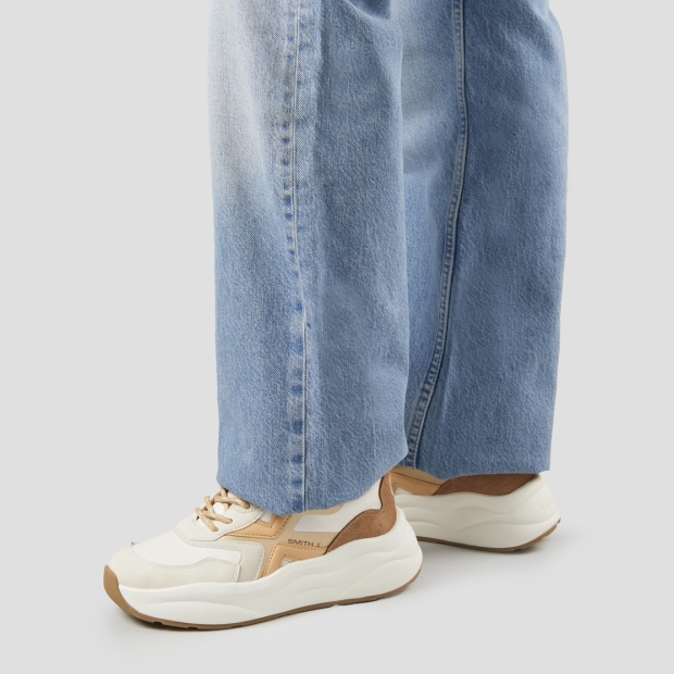 Sneakers Alexander Smith horizon woman in white with brown suede details - 2