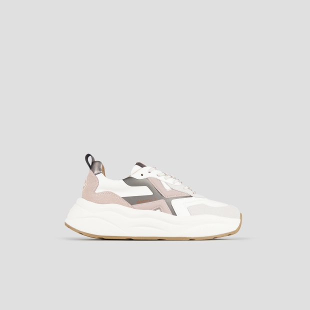 Sneakers Alexander Smith horizon woman in white with rose and grey suede details - 1