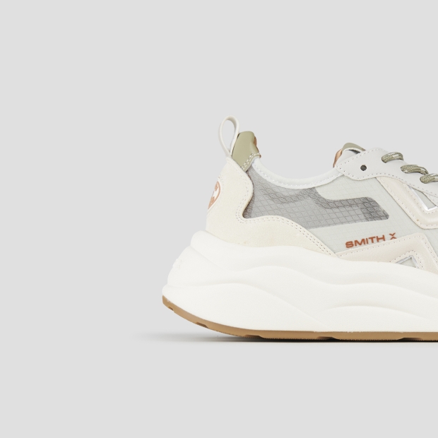 Sneakers Alexander Smith horizon woman in green semi-transparent rip-stop and beige leather details - 3