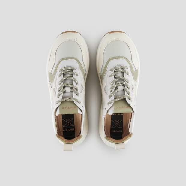 Sneakers Alexander Smith horizon woman in green semi-transparent rip-stop and beige leather details - 6