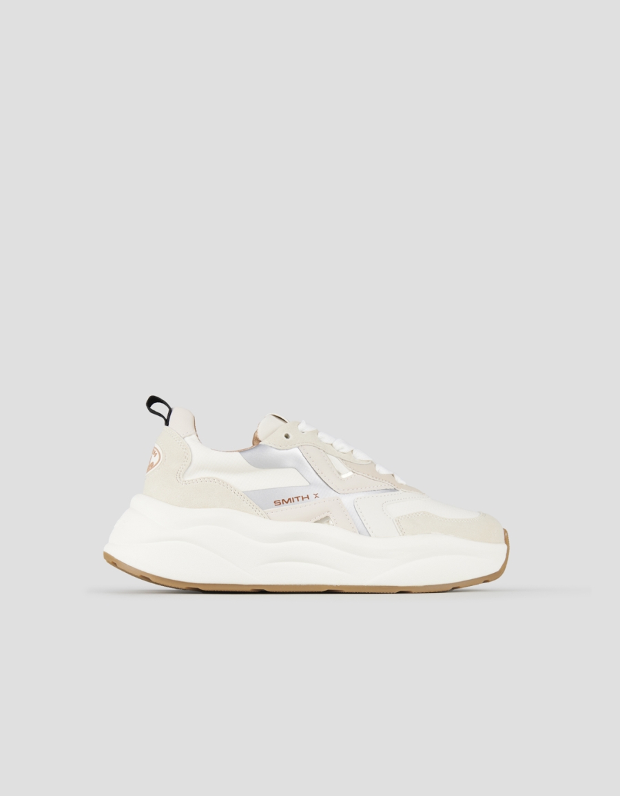 Sneakers Alexander Smith horizon woman in beige leather and suede with rip-stop inserts - 1