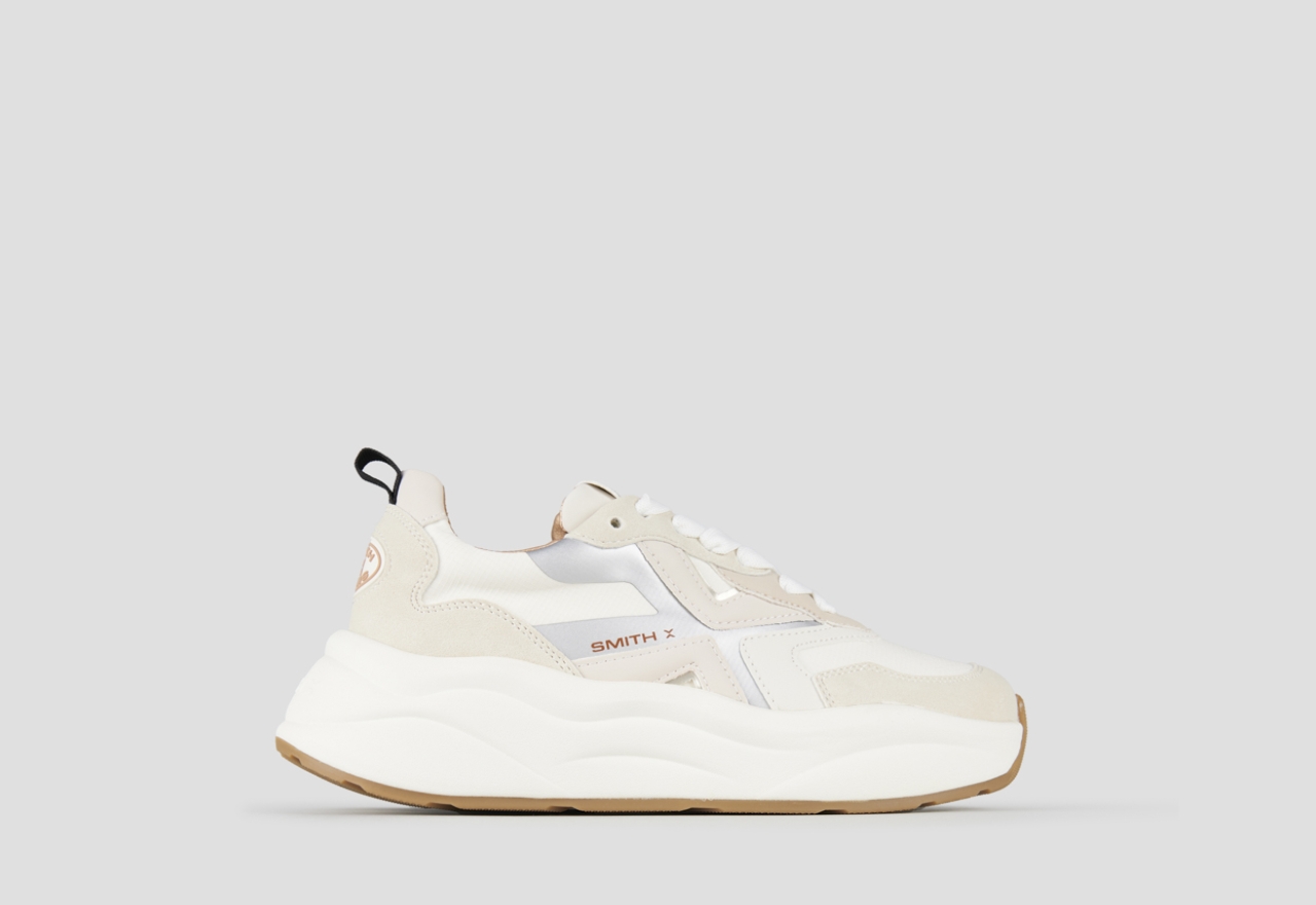 Sneakers Alexander Smith horizon woman in beige leather and suede with rip-stop inserts - 1