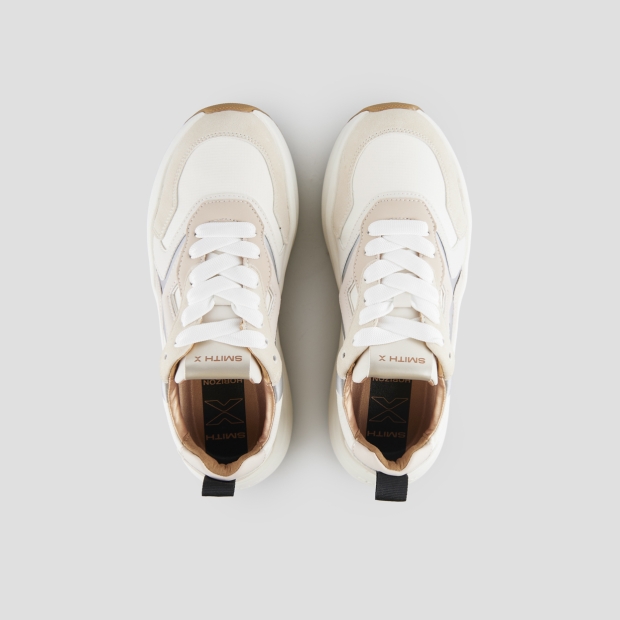 Sneakers Alexander Smith horizon woman in beige leather and suede with rip-stop inserts - 6