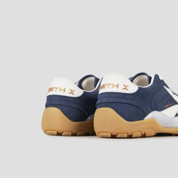 Sneakers Alexander Smith mist woman in blue with suede and laminate inserts, white heel and logo - 5