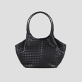 Rachel Medium shoulder bag in black woven leather