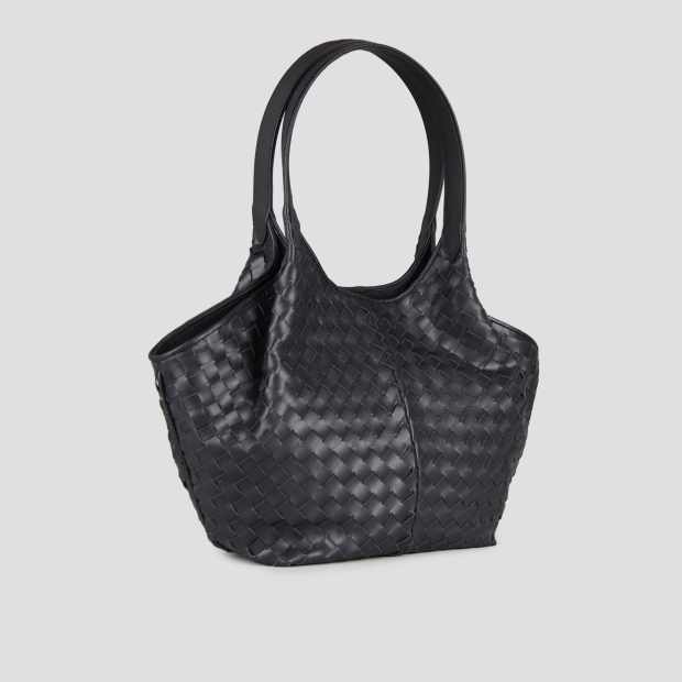 Sneakers Alexander Smith rachel medium shoulder bag in black woven leather - 3