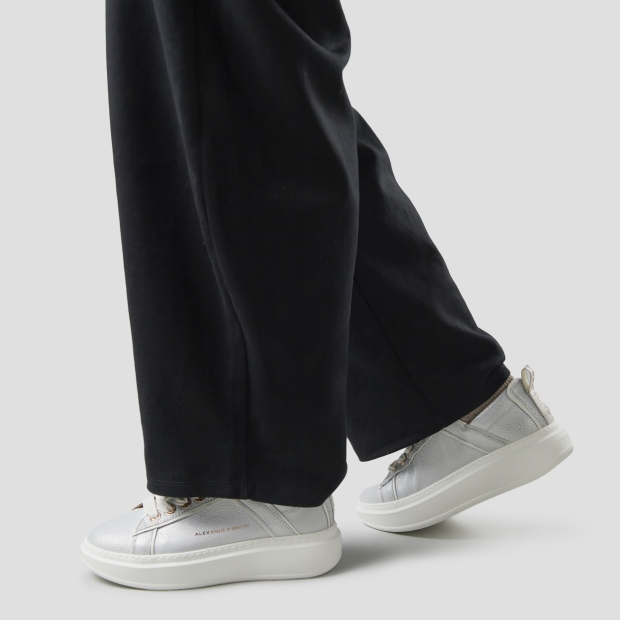 Sneakers Alexander Smith wembley woman deconstructed in silver tumbled leather - 2