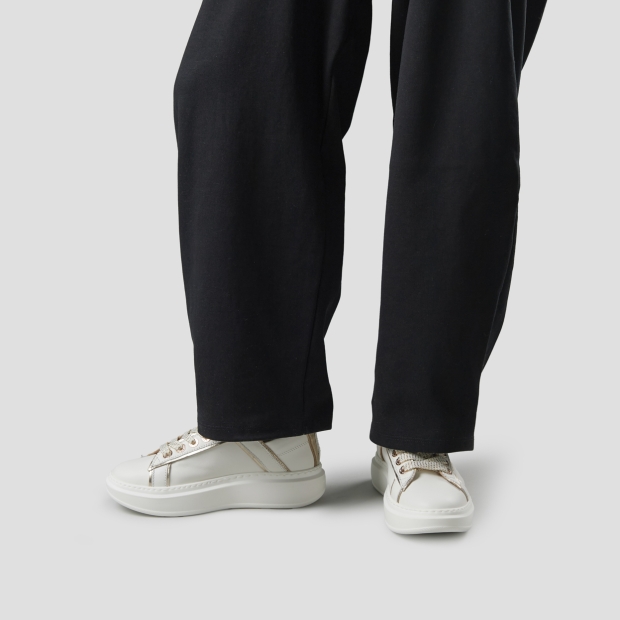 Sneakers Alexander Smith wembley woman deconstructed in white leather and gold laminated details - 2