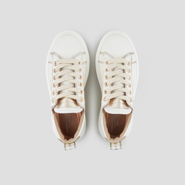 Sneakers Alexander Smith wembley woman deconstructed in white leather and gold laminated details - 6