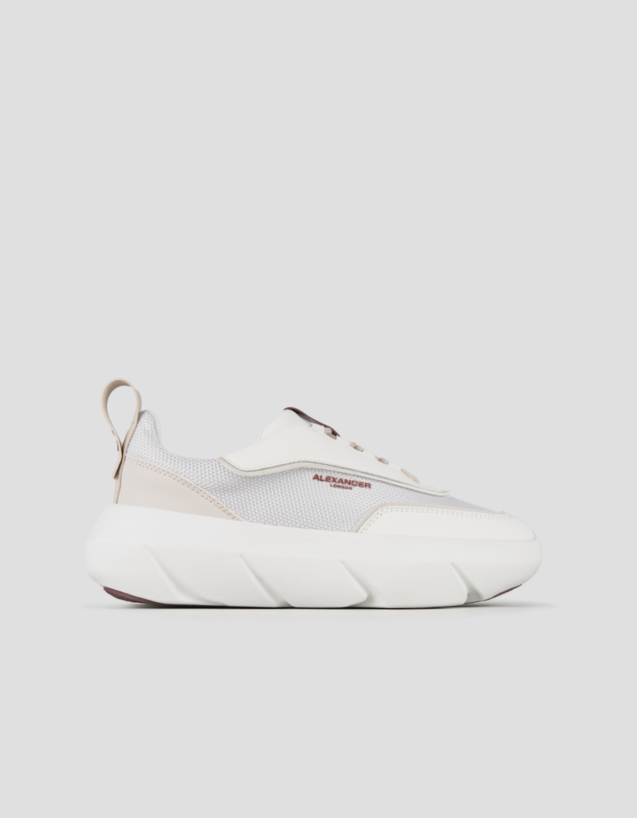 Sneakers Alexander Smith eclipse woman in white leather and mesh with beige details - 1