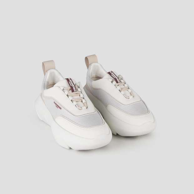 Sneakers Alexander Smith eclipse woman in white leather and mesh with beige details - 4