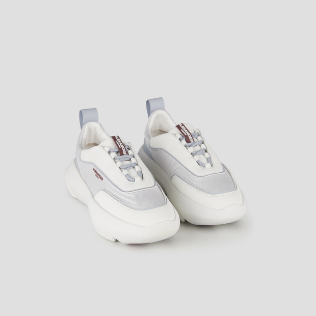Sneakers Alexander Smith eclipse woman in white leather and mesh with azure details - 4