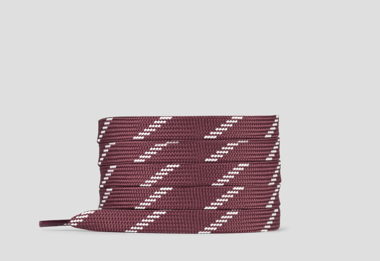 Sneakers Alexander Smith burgundy flat lace with white stripes for women - 1