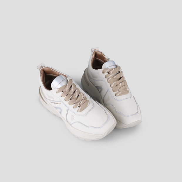 Sneakers Alexander Smith liverpool woman in ivory leather and matte mirror - 2