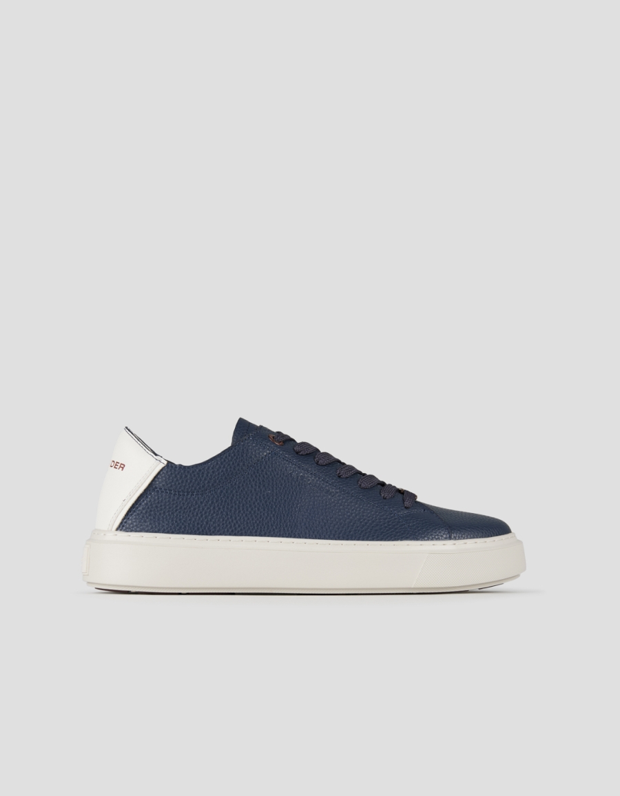 Sneakers Alexander Smith london man deconstructed in blue tumbled leather and white back - 1